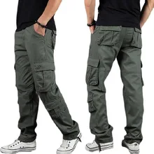 Мужские Брюки Карго повседневные брюки из хлопка с карманами в стиле милитари Стиль брюки мужские Camo и хлопковой подкладкой для мальчиков, Повседневное штаны