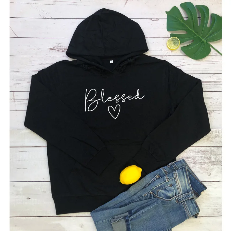 ZOGAA Blessed Heart Pure Cotton Hoodies Fashion Women Catholic