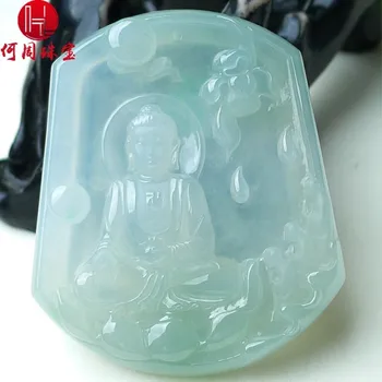 

Hezhou jewelry!Myanmar natural jade!Beautifully hand-carved!Guanyin pendant!Exquisite workmanship!36.42g