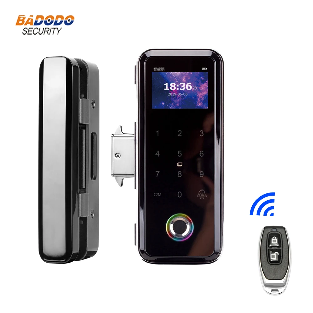 

Large screen Smart keyless Fingerprint door lock biometric electric lock for frameless glass push or sliding door