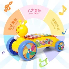 Детские пластиковые игрушки милая Улитка Drag Pound музыкальная шкатулка шкив-буксированный раздвижной стук фортепиано музыкальный инструмент