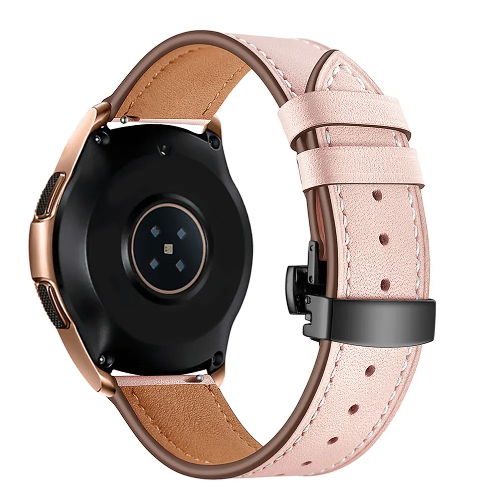 Универсальный ремешок для часов 20 мм 22 мм для samsung gear S2 S3 ремешок для часов из натуральной кожи классический дизайнерский ремень с застежкой-бабочкой