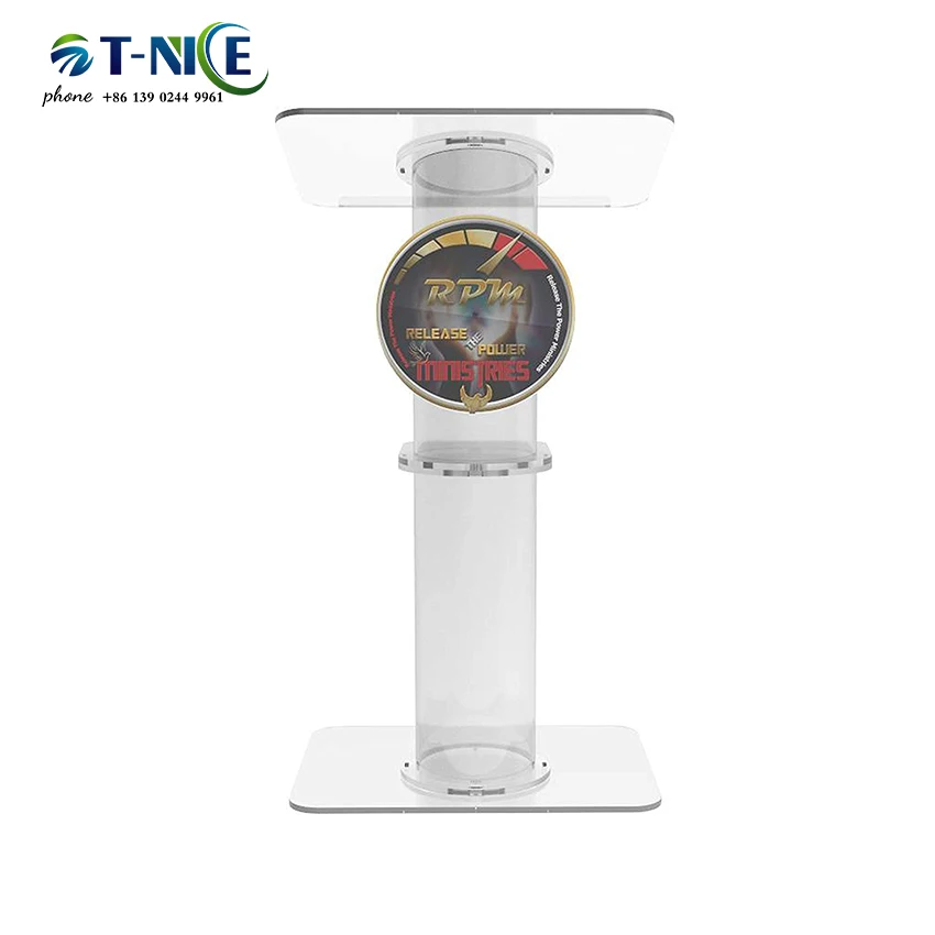 Award Podium Church Prayer Blessing Pulpit Acrylic Transparent Podium Commercial Events Lectern Laptop Dais