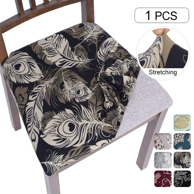 Comqualife Stretch Printed Dining Chair Seat Covers Removable Washable Anti-Dus