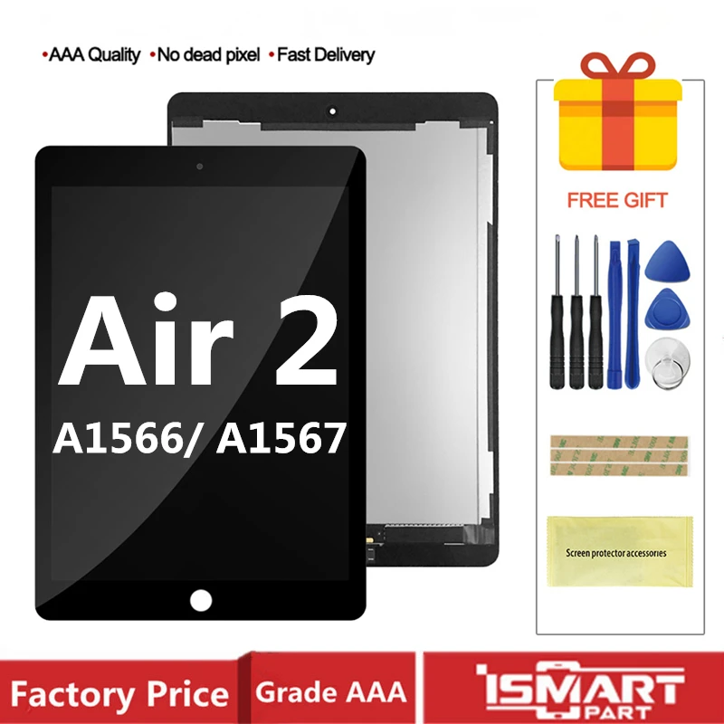 ЖК дисплей для iPad Air 2 экран с дигитайзером и сенсорной панелью в сборе 6 A1567