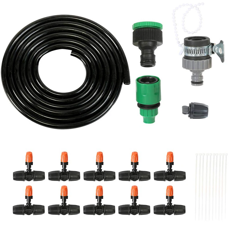 

10pcs Adjustable Atomization Sprinklers Drip Irrigation Kit with 32ft 1/2'' Irrigation Tube for Irrigation Plant Watering System