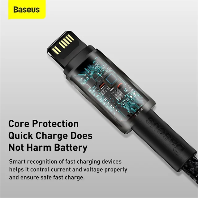 Baseus 20W PD USB Cable For iPhone 12 11 Pro XS Max XR X USB Type C Fast Charging Data Cable For Macbook iPad Mini Air Wire Cord 5
