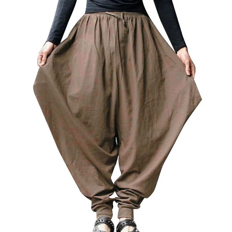 Shujin новые мужские хип-хоп широкие брюки шаровары повседневные свободные брюки мужские джоггеры танцевальные модные брюки мужская одежда уличная одежда - Цвет: Kahaki 01