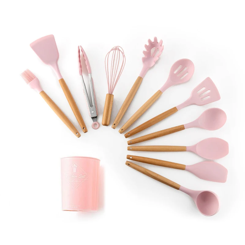 11 шт./компл. розовые силиконовые инструменты для готовки устойчивые к ожогу
