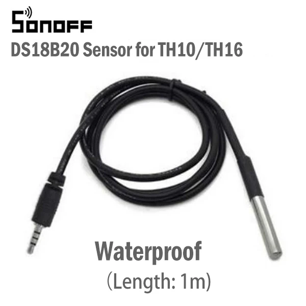 Sensor DS18B20 Sonoff TH16 TH10 10A 16A умный Wifi переключатель для EWelink температура монитора влажности домашняя Автоматизация работа с Alexa Google Home - Bundle: Sensor DS18B20
