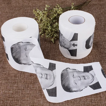 

Donald Trump Funny Toilet Roll Paper Novelty Printed Toilet Tissue 2-Ply Dollar Pattern Creative Gag Gift Rolling Toilet Paper