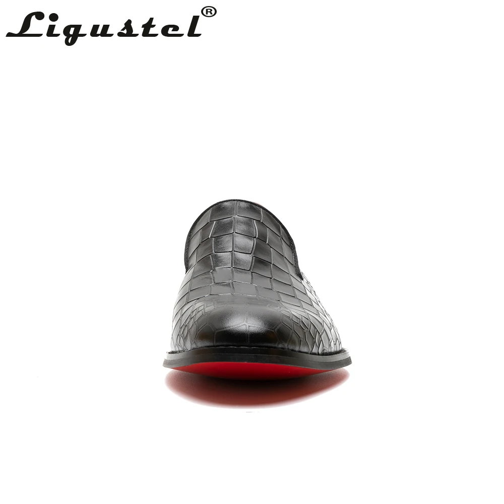 Handmade Crocodile Leather Shoes Men Dress Shoes Red Bottom Loafer Shoes For Men High Quality Leather Luxury Wedding Designer