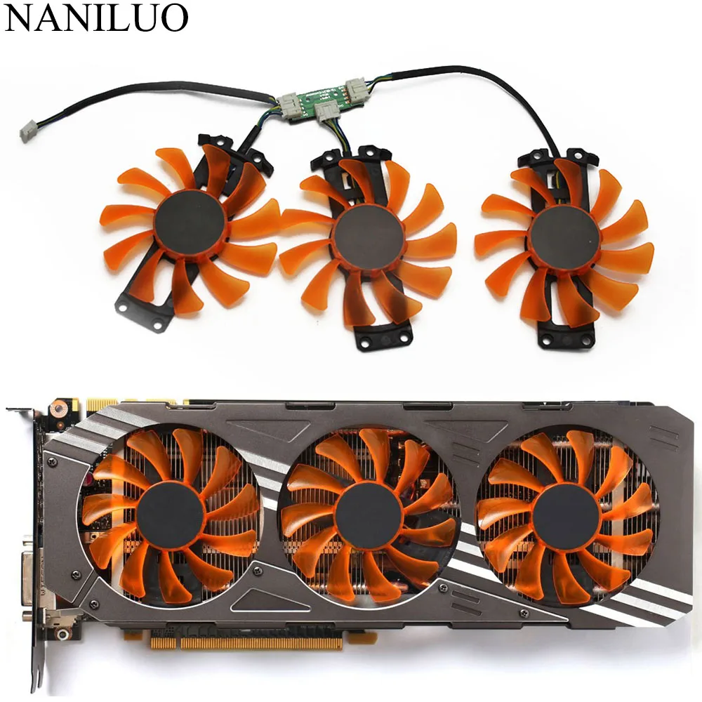 3 шт. GA81S2U 12V 0.38A 4 провода 4Pin вентилятор VGA для ZOTAC GTX 980 4GD5 AMP! Издание GTX980 кулер для видеокарты вентилятор охлаждения