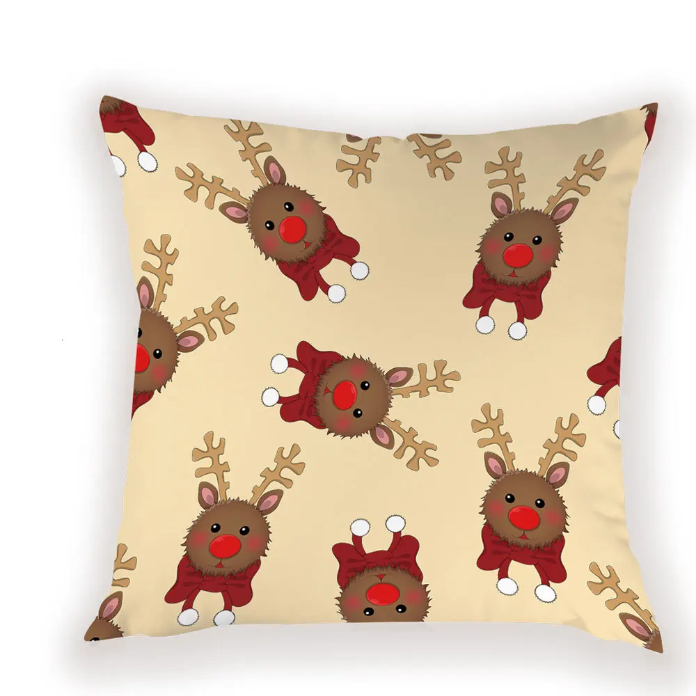 Счастливого Рождества чехол для подушки милый олень декоративные наволочки на подушки для дивана кровать счастливый олень покрывало подушки 45 \ X2A45