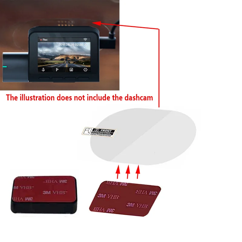 For Xiaomi 70MAI Dash Cam Lite Car Video Recorder Accessories Set, D02/D08  Electrostatic film + Double-sided adhesive 3PCS - AliExpress