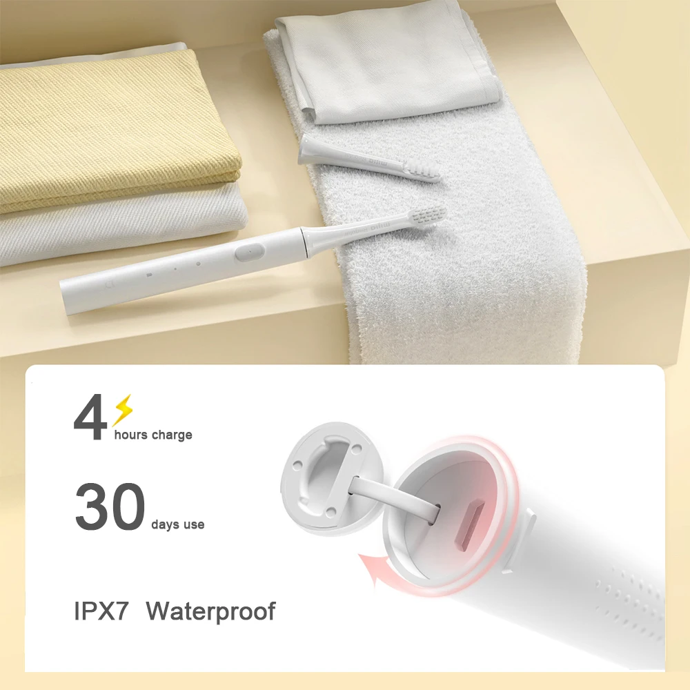 Electric Toothbrush Xiaomi MIJIA T100 Electric Toothbrush Sonic Toothbrush Heads Mi Smart Tooth Brush USB Rechargeable Waterproof Ultrasonic