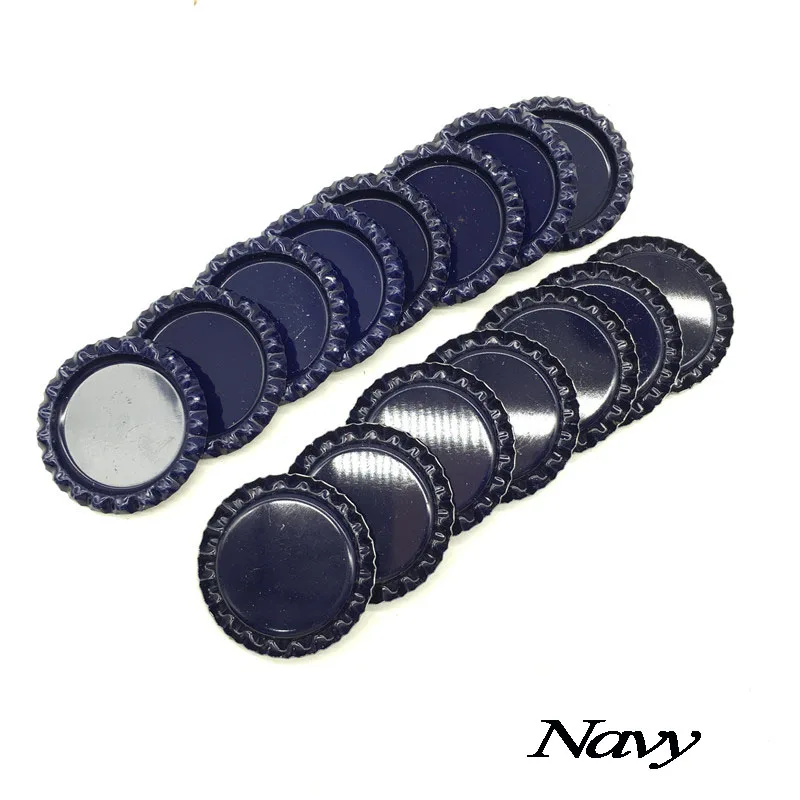 Navy 100 шт./лот цветные круглые приклеенные крышки для бутылок плоские крышки для бутылок 25 мм для бант для волос Сделай Сам ремесла банты для волос аксессуары для изготовления украшений - Цвет: Navy