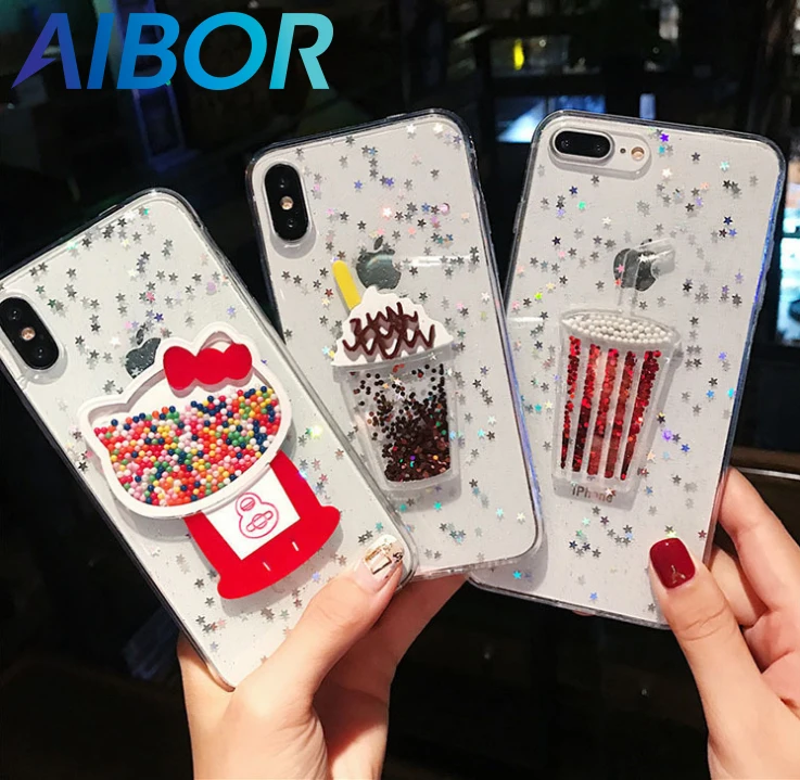 Чехол для iPhone 11 pro X XS MAX XR 6 6S 7 8 PLUS с 3D блестящими звездами жидкими зыбучими песками