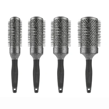 

Premium Grey Ceramic Combs Heat Resistant Air Transfer Fluffy Hair Curling Roll Hairbrush Aluminum Tube Round Barrel Brush 1479