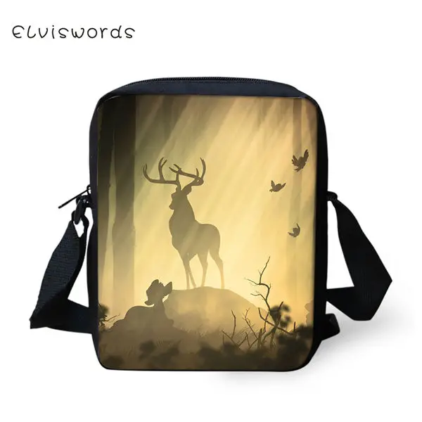 CDWX3832E ELVISWORDS/женские сумки-мессенджеры с фантазийным оленем; сумка для девочек с крестиком; модная мини-сумка с рисунком животных для девочек - Цвет: CDWX3832E