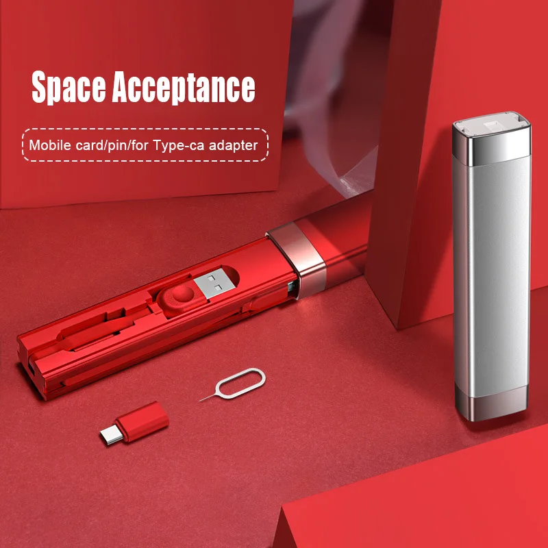 Многофункциональный портативный usb-кабель для передачи данных «Три в одном» VDX99