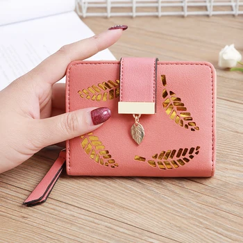 

Women Wallets Small Leaf Print PU Leather Purse Women Ladies Card Bag For Women 2020 Clutch Women Female Purse Money Clip Wallet