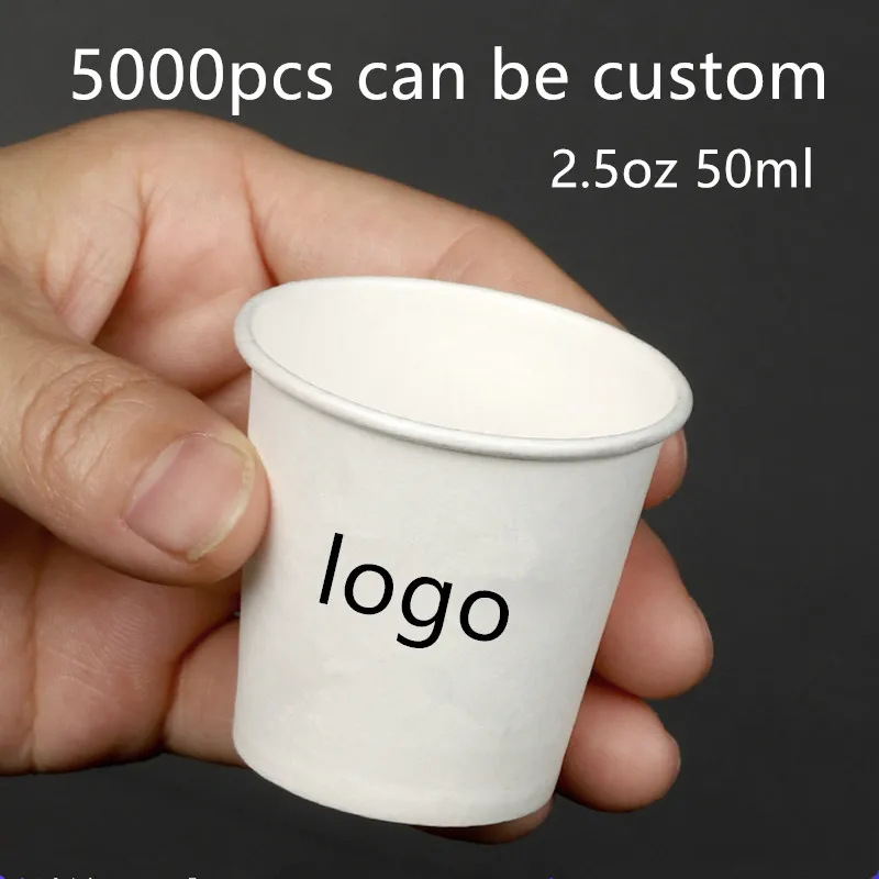 

5000pcs High quality disposable mini small paper cup custom 2.5oz 50ml taste white wine fruit drink coffee soy tea milk cups
