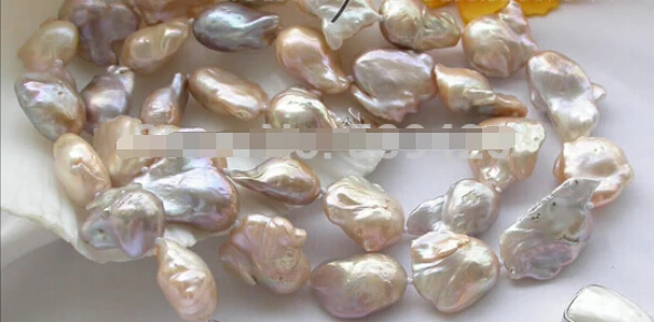 927+NATURAL 33MM pink lavender KESHI REBORN PEARL necklace 32"