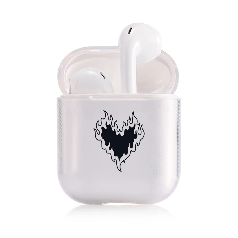 Прозрачная коробка для зарядки наушников, чехол для силиконовой Apple AirPods 1/2, беспроводная мягкая гарнитура, защитный чехол, фонарь для зарядки - Цвет: I300157