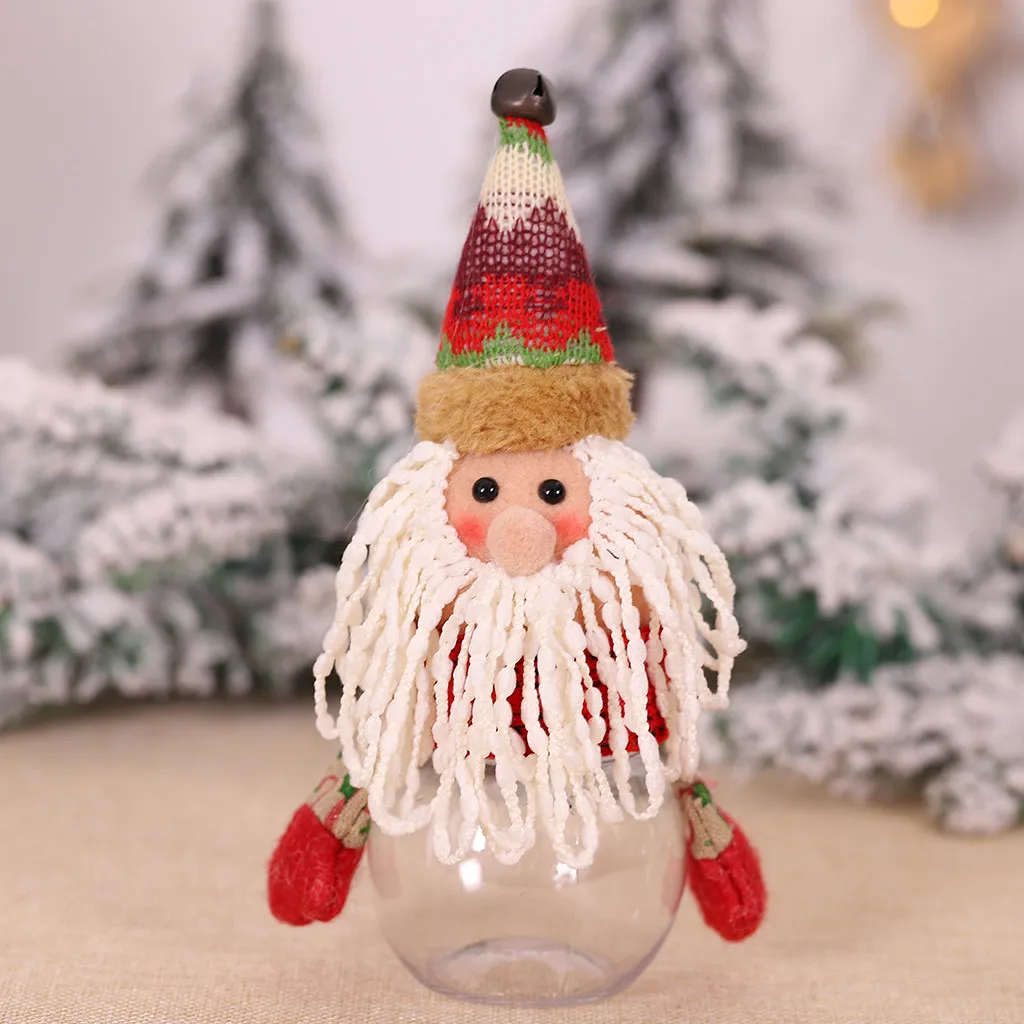 Рождественская банка для конфет, бутылка для хранения, для друзей, детей, детей, фланелевая, сладкие подарки, снеговик