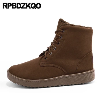

lace up snow suede 2018 australian snowboot ankle cheap shoes plus size winter men boots with fur army combat military short