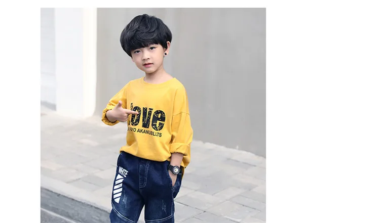 Г. Детская футболка верхняя одежда с длинными рукавами, весенне-осенняя футболка для мальчиков универсальная рубашка Осенняя модная одежда для малышей