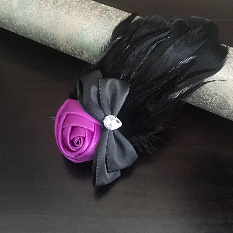 No BOX Brooches Мужской Женский Галстук лента булавка брошь бижутерия свадьба костюм рубашка куртка пальто Стразы перо броши в форме цветка розы корсаж - Цвет: No BOX Brooches