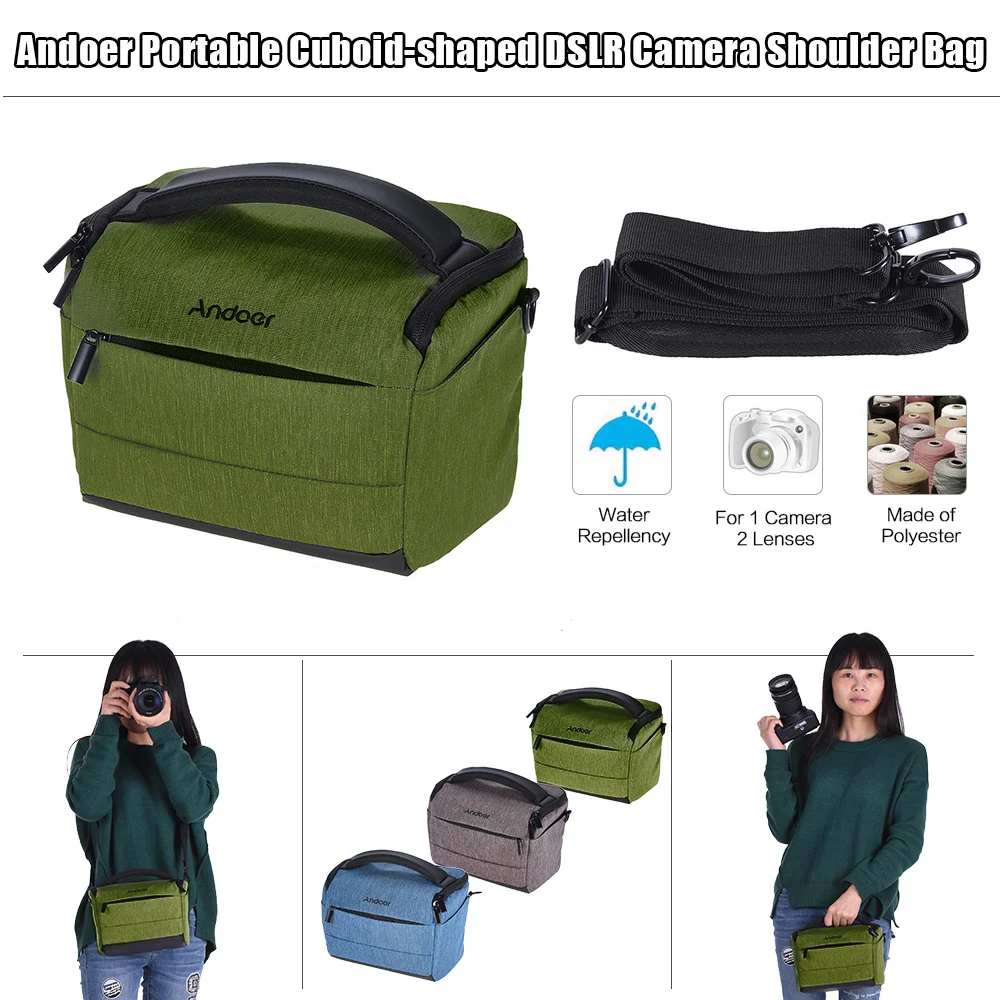 Andoer DSLR Camera Shoulder Bag Portable Polyester Camera Case lens pouch Accessories for Canon Nikon Sony FujiFilm Olympus