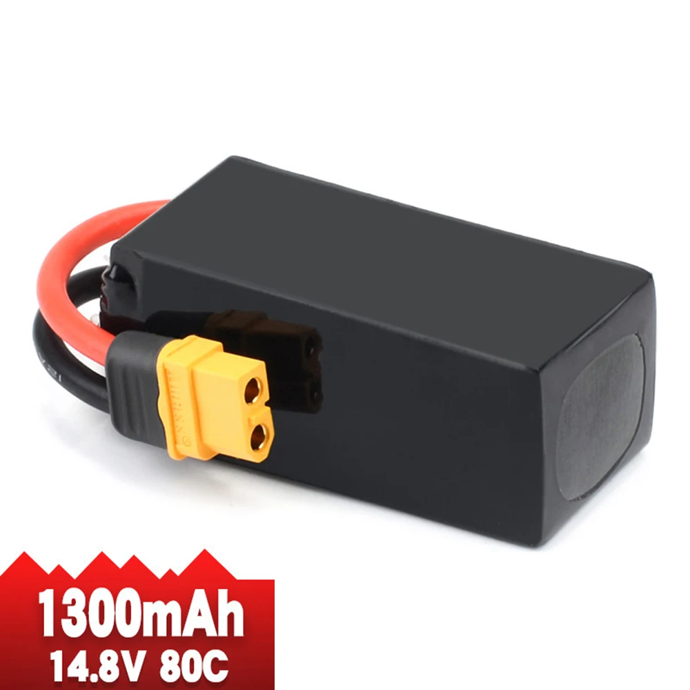 

RC Racing Drone 4S Lipo Battery 14.8V 1300mAh 80C High-rate Power for RC Quadcopter FPV
