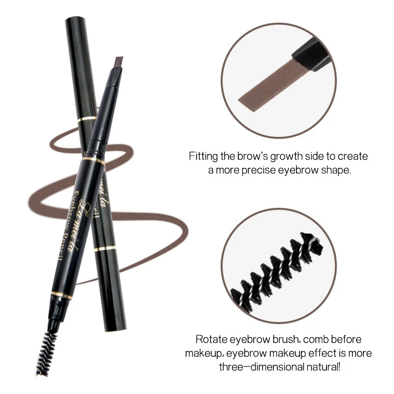 Pro Rotate Eyebrow Pencil Triangle Stereo Eyebrow Pencil Waterproof Smudge-Proof Lasting Colorfast Double-End Automatically YL Pro Rotate Eyebrow Pencil Triangle Stereo Eyebrow Pencil Waterproof Smudge-Proof Lasting Colorfast Double-End Automatically YL