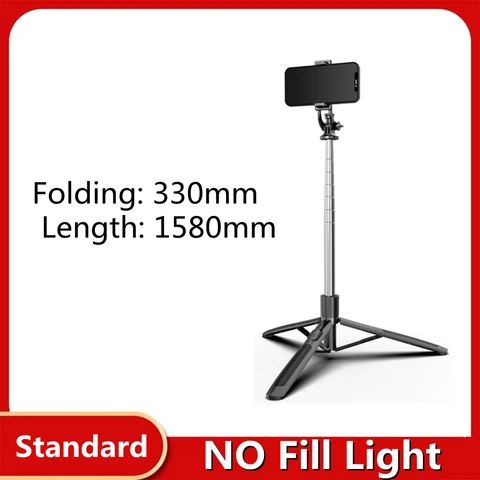 in 1 Wireless Bluetooth Selfie Stick 1580mm With Double Fill Light Foldable Tripod Monopod For Gopro Action Cameras Smartphone