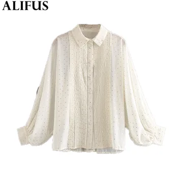 

Fashion Za Women's Shirt 2020 Autumn Elegant Dot Casual Turn-down Collar Shirts Blouses Loose Ladies Long Sleeve Blusas Tops