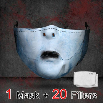 

Halloween Masks Washable Mask Reusable Christmas Cosplay Masks Dust-proof Face Masks Pattern Kids Adult Mascarillas Con Filtro