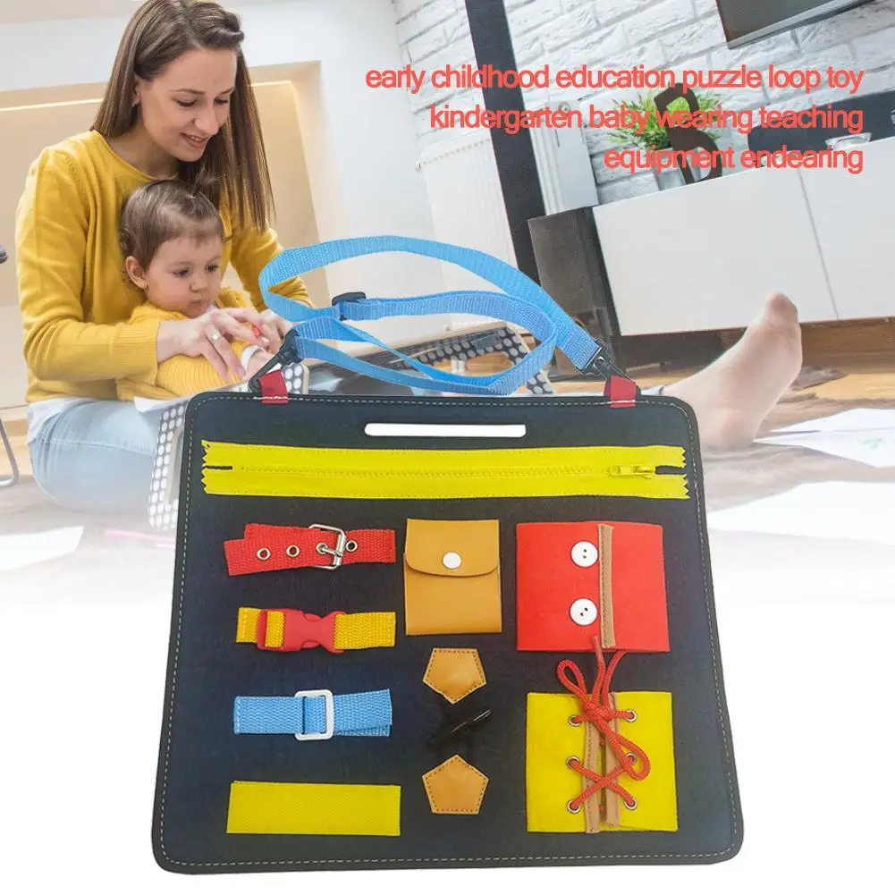 lower price  Busy Board Montessori Educational Toys For Baby Preschool Child Dressing/Zipper/Buckle/Button Toy L