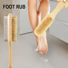 Пилочка для ног, двухсторонняя щетка для удаления мозолей и жесткой кожи, скруббер для домашнего педикюра, отшелушивающая деревянная щетина, для женщин, девушек, дам, J3