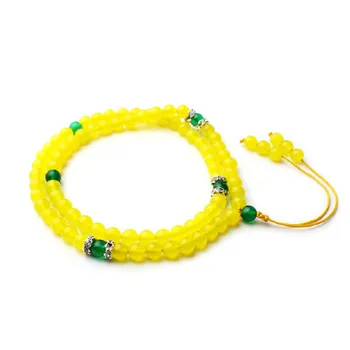 

Open light Natural jaundice 108 Buddha bead bracelet