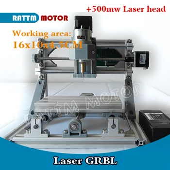 

3 Axis 1610 CNC GRBL control + 500mw Laser head mini CNC working area 16x10x4.5cm pcb pvc Milling machine,Laser wood router