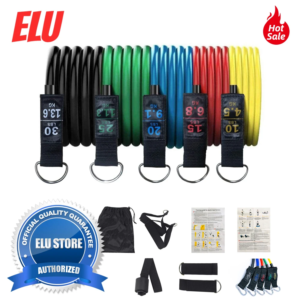 

Resistance Bands Set 12PCS- Resistance Tube Band - tricep rope bands workout fitness bands - Stackable Up to 150 lbs.