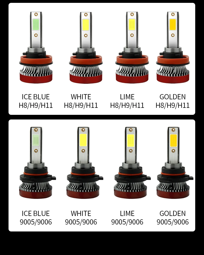 car bulbs FCCEMC LED Auto Fog Light H8 H9 H3 55W White/Gold/Ice Blue/Green 880 881 Fog Light DRL Bulb 9005 9006 Car Fog Lamp Car Headlight car underglow