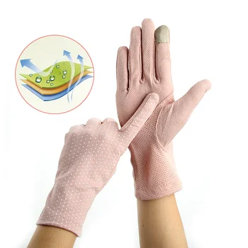 

Spring Summer Driving Gloves Women Touch Screen Thin Cotton Gloves Lace UV Sun Against Non Slip Riding Car Gloves