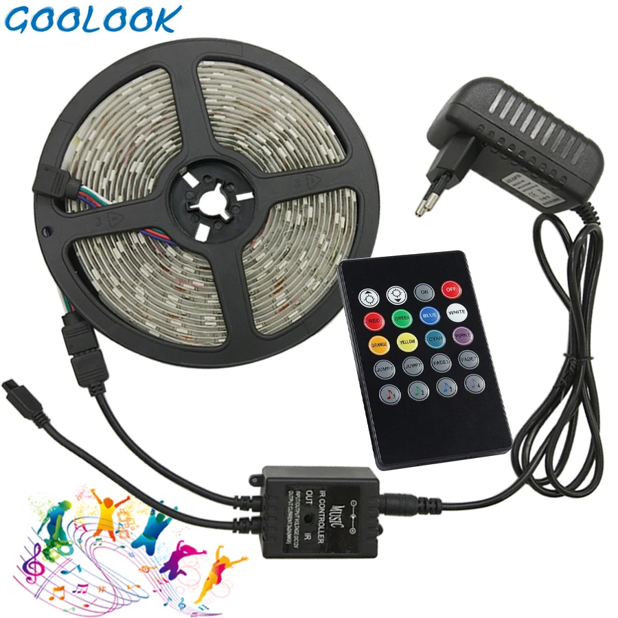 Светодиодная лента Goolook RGB 5050 SMD 5 м 10 светильник аемая Диодная музыкальный