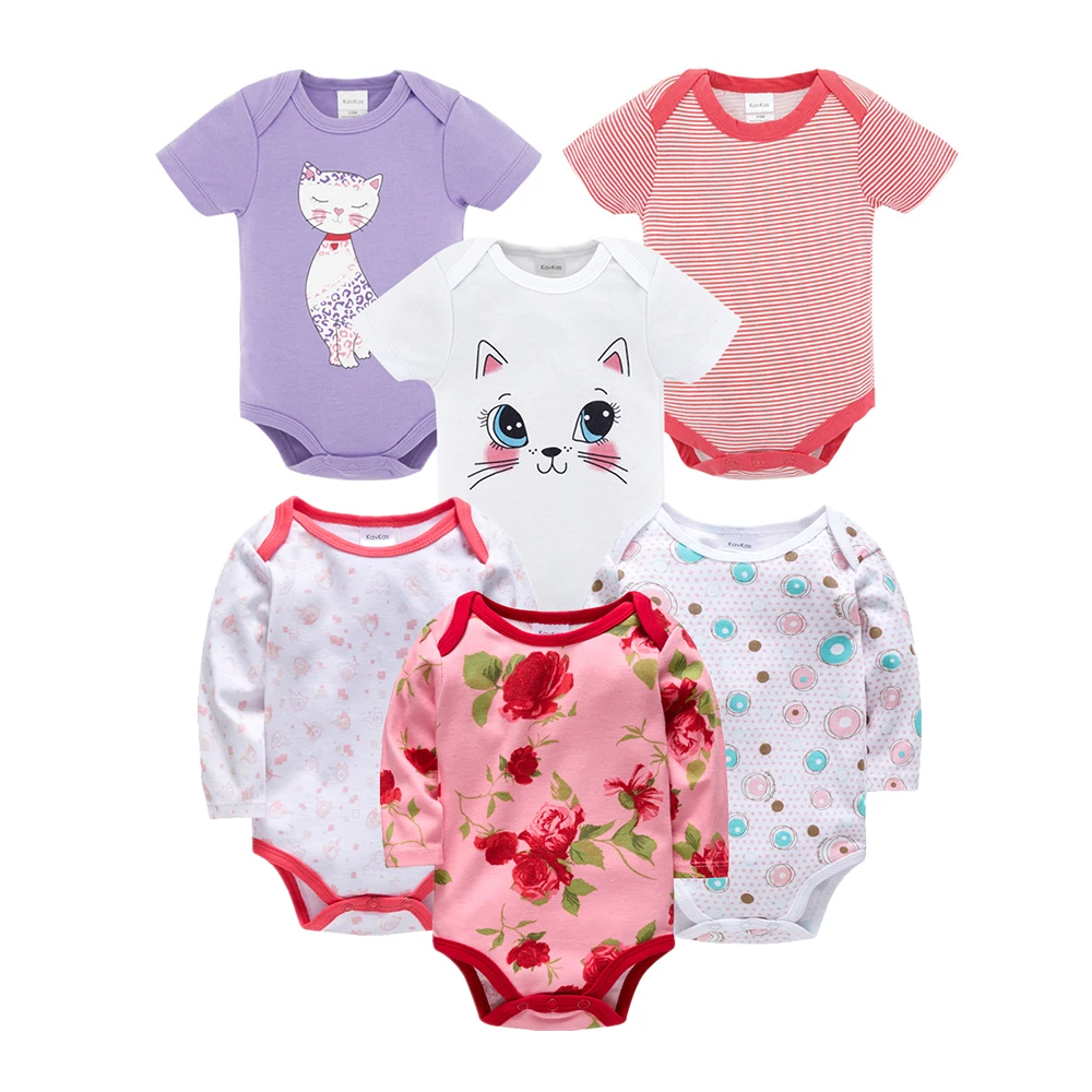 Kavkas/Новинка, боди для маленьких девочек, Roupas Bebe De, 6 шт., 3 предмета, хлопок, одежда для маленьких мальчиков и девочек, боди для новорожденных, одежда для детей 0-3 месяцев - Цвет: HY20912114