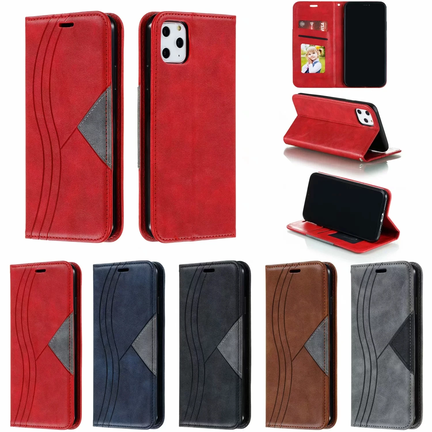 Магнитный флип-чехол Funda для iPhone 11 Pro Max XS MAX XR 8 Plus 7 Plus 6S Plus из искусственной кожи, кошелек, чехол-книжка