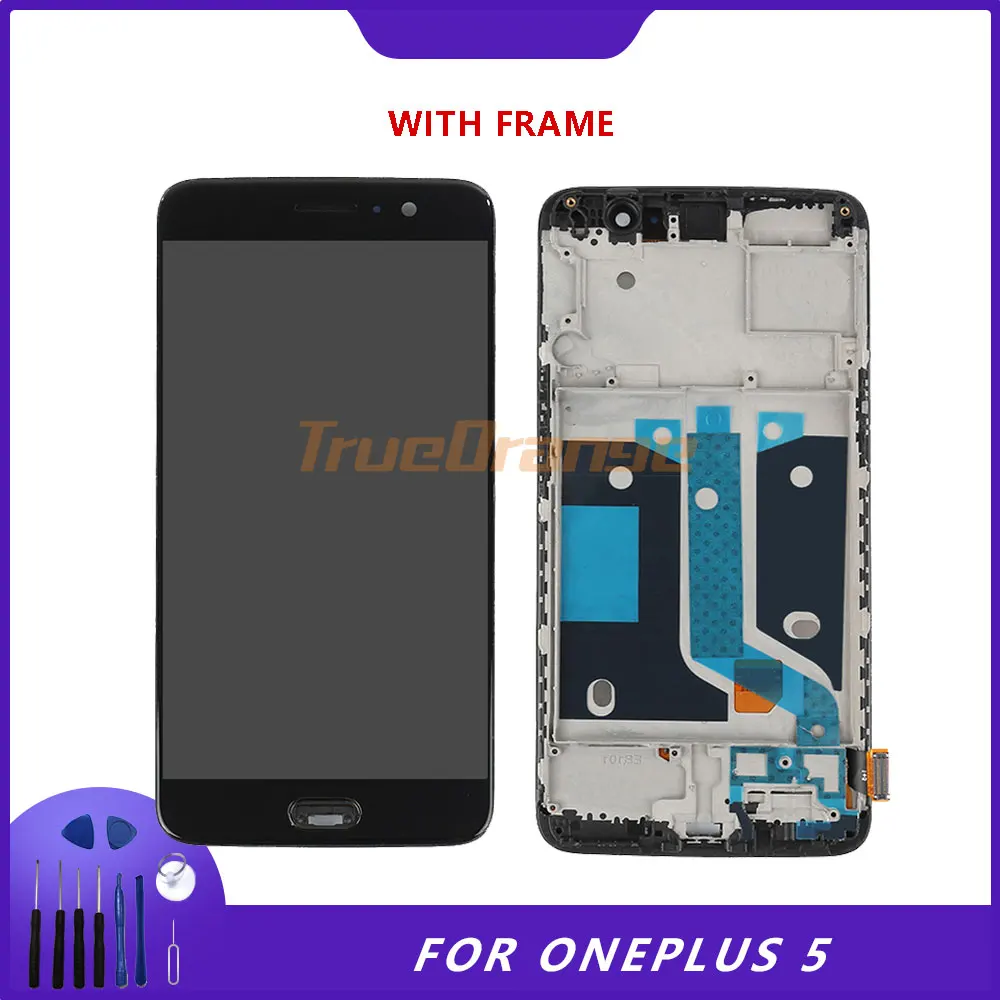 100% Оригинальный ЖК дисплей для OnePlus 5 с рамкой замены экрана 1 + A5000 дисплей|Экраны
